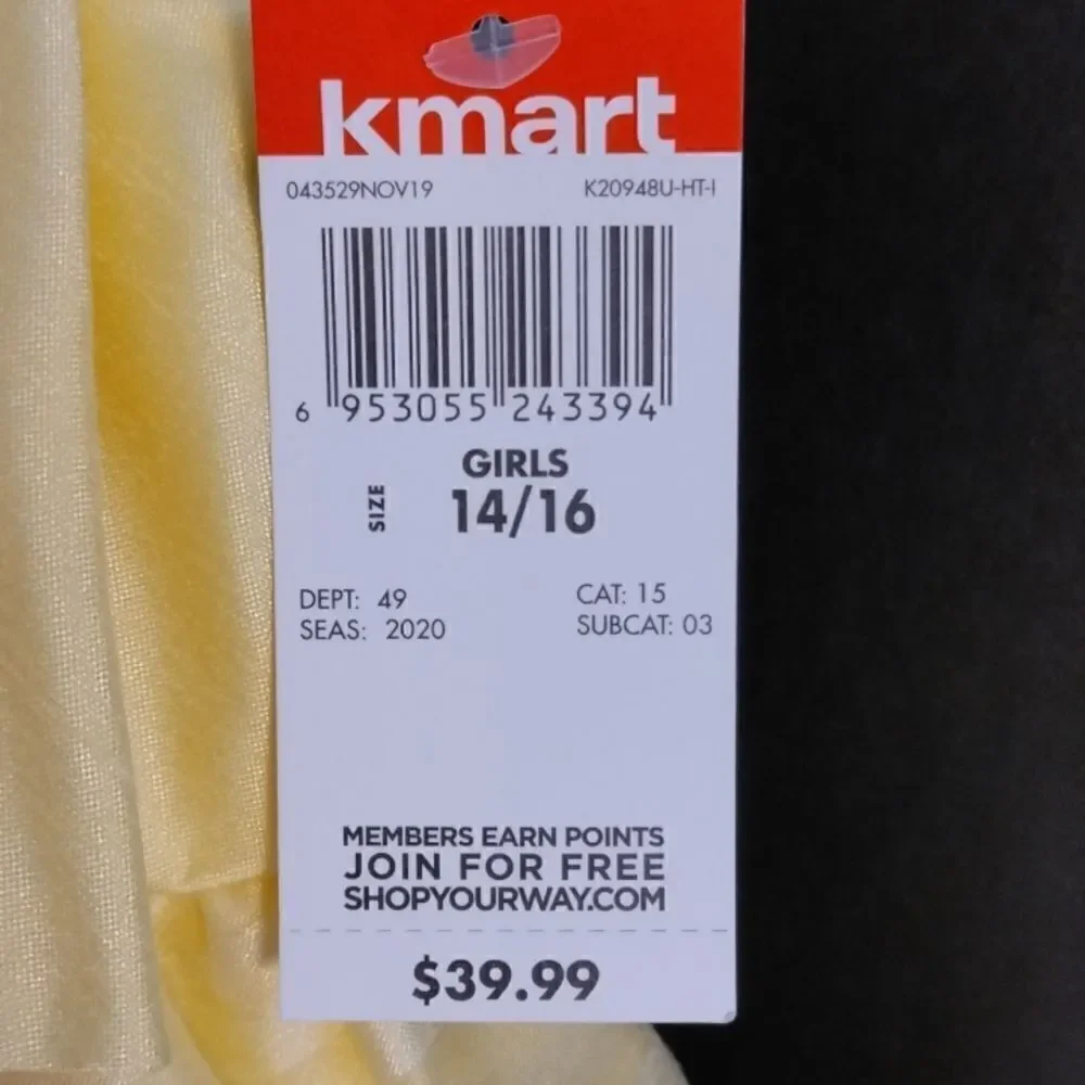 Girls Yellow Formal Dress Size 14/16